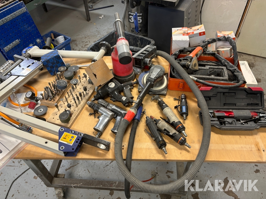 Diverse luftverktyg, blandade sorter och modeller