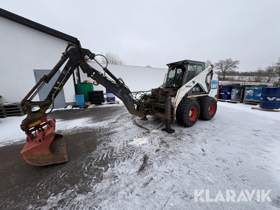 Kompaktlastare Bobcat 773 med grävaggregat och tillbehör