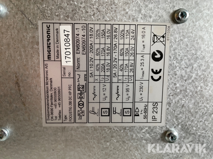 TIG svets Migatronic Focus TIG 200 DC PFC