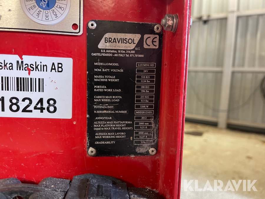 Pelarlift Bravisol Leonardo HD Lui Mini, Göteborg, Klaravik