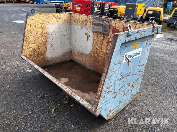 Tippcontainer SF Industri AB med gaffelfickor 1500L