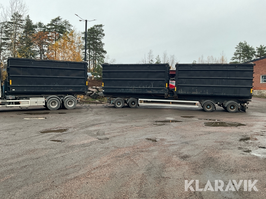 Lastväxlarsläp Kilafors med 3st 38m3 containrar