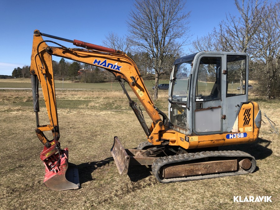 Grävmaskin Hanix H36B 3,5 ton med trailer