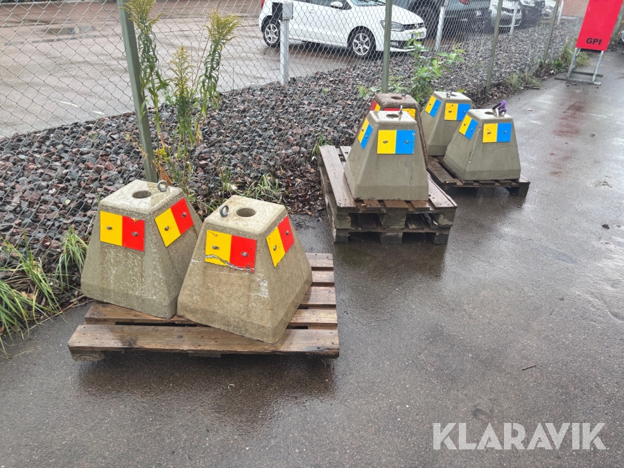 Betongfundament för trafikavstångningsskyltar 6 st
