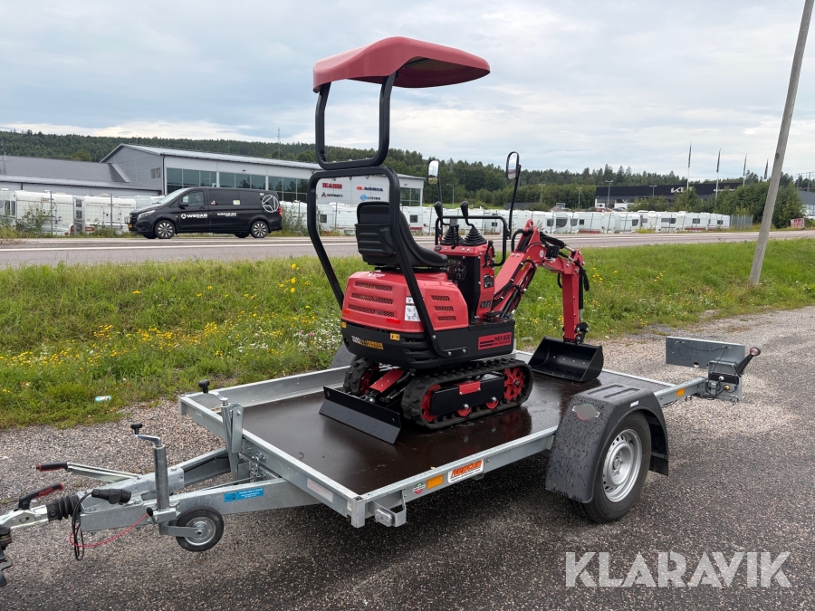 Grävmaskin Bluebird MEX 600 med Maskinsläp