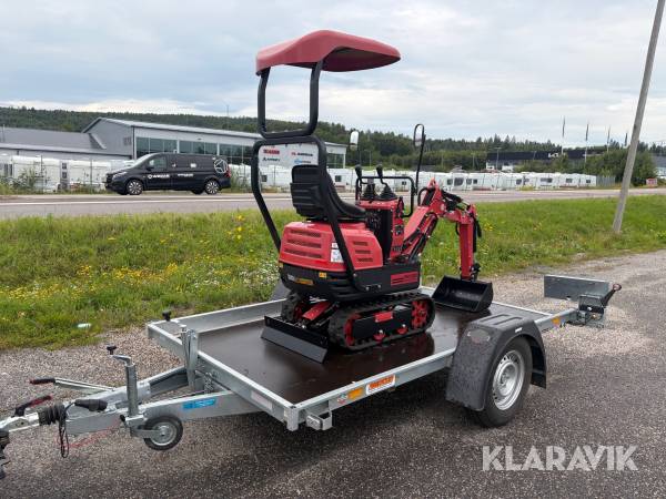 Grävmaskin Bluebird MEX 600 med Maskinsläp