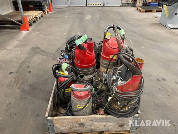 Diverse pumpar Grindex, Atlas Copco, Tsurumi Salvador, minette, Micro, weda30, LB800