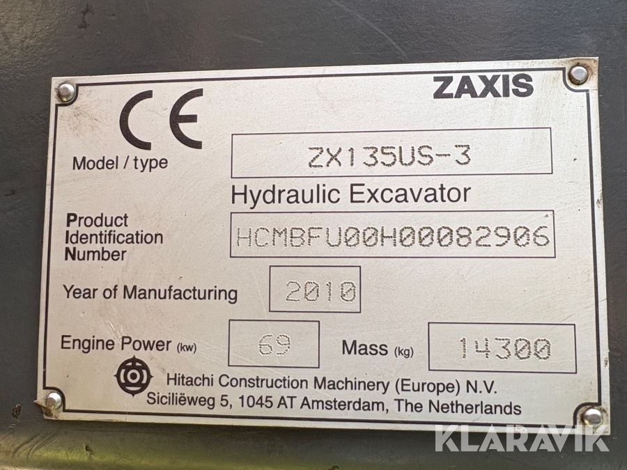 Grävmaskin Hitachi ZX135US-3 Skogsanpassad