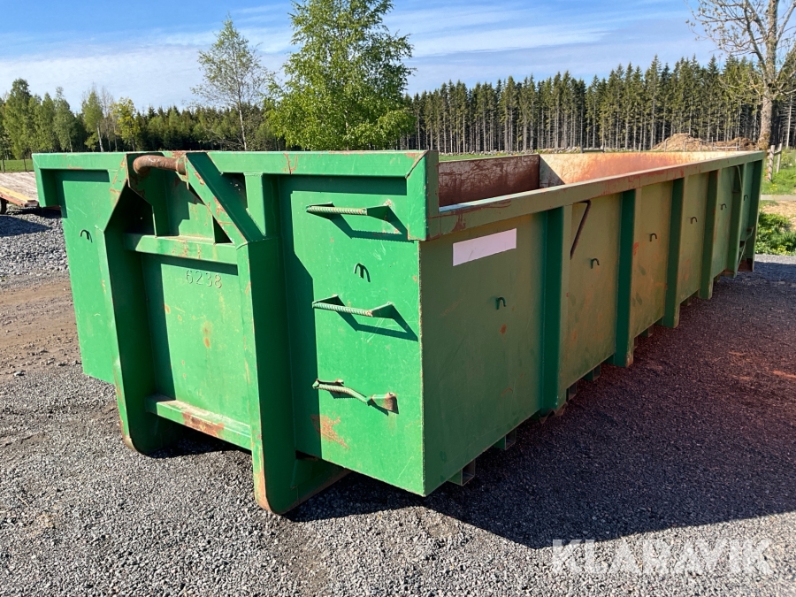 Container på lastväxlarram 15m3
