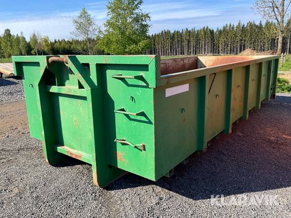 Container på lastväxlarram 15m3