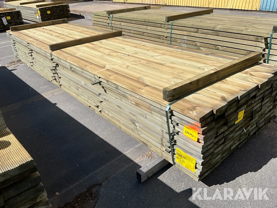 Virkespaket räfflad trall Tryckimpregnerat 28x120 491löpmeter