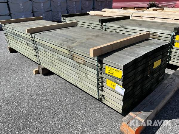 Virkespaket hyvlad regel tryckimp NTR A 45x195 180löpmeter