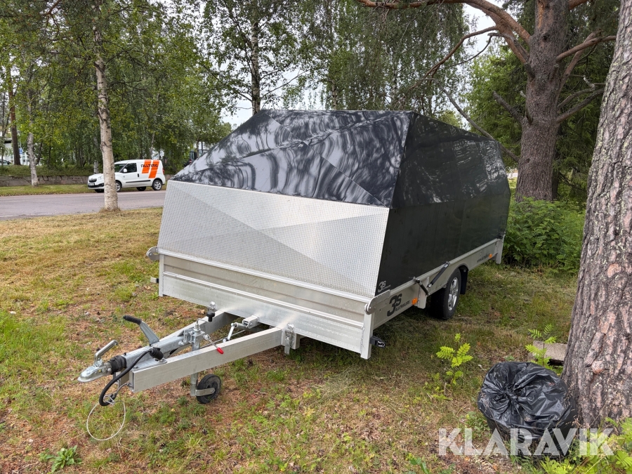 Personbilssläp aluminium med kåpa 3S