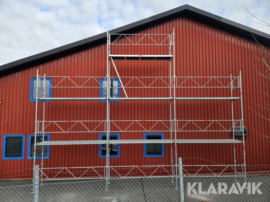 Byggställning Altrad/Assco 9x6m plus gaveltopp & Horisontal-Dubbelräcke