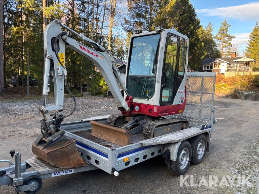 Grävmaskin Takeuchi TB216 med maskinsläp