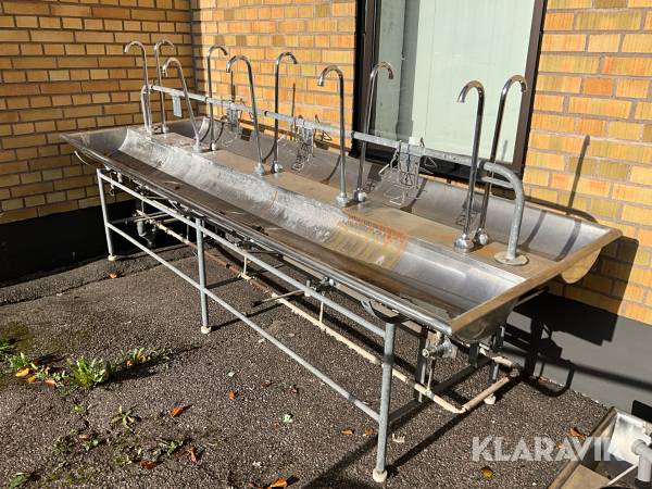 Tvättställ rostfri, 5x2 platser