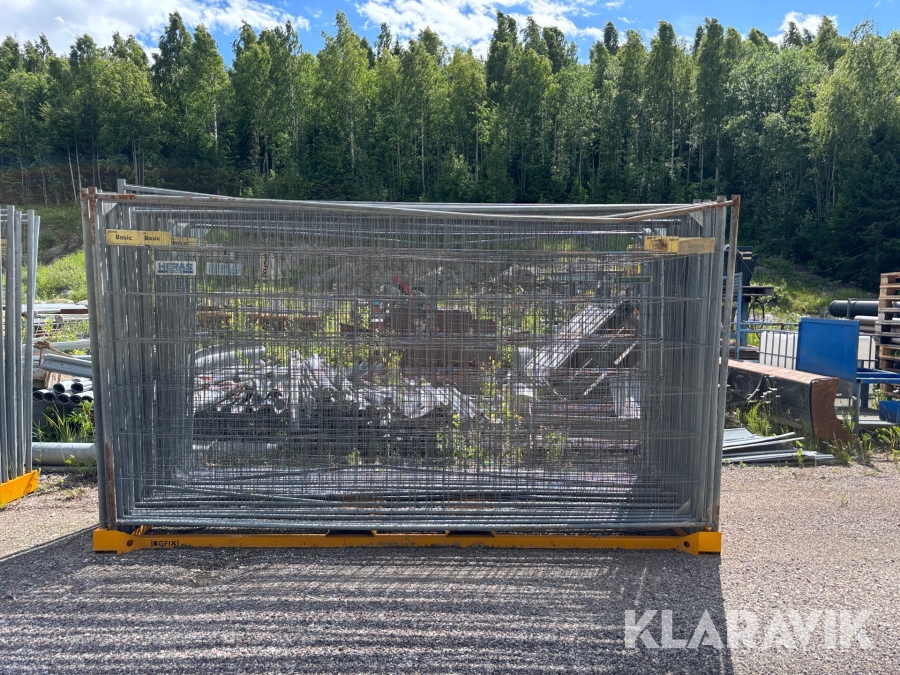 Byggstängsel BGFIX 105m med fötter & klämmor