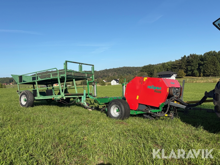 Balinplastare /press Rollpac R600 med vagn