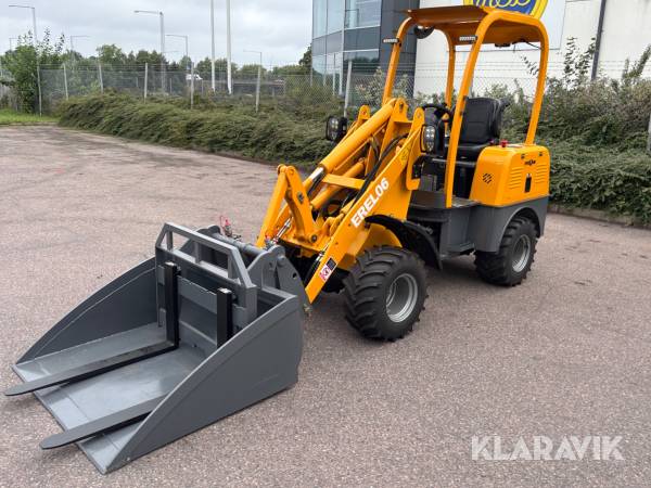 Hjullastare Everun EREL06 med skopa & pallgafflar