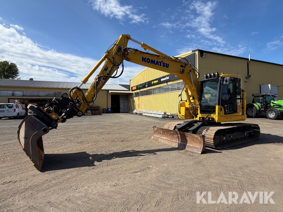 Grävmaskin Komatsu PC138US med Engcon EC219, EC-Oil & Leica 3D