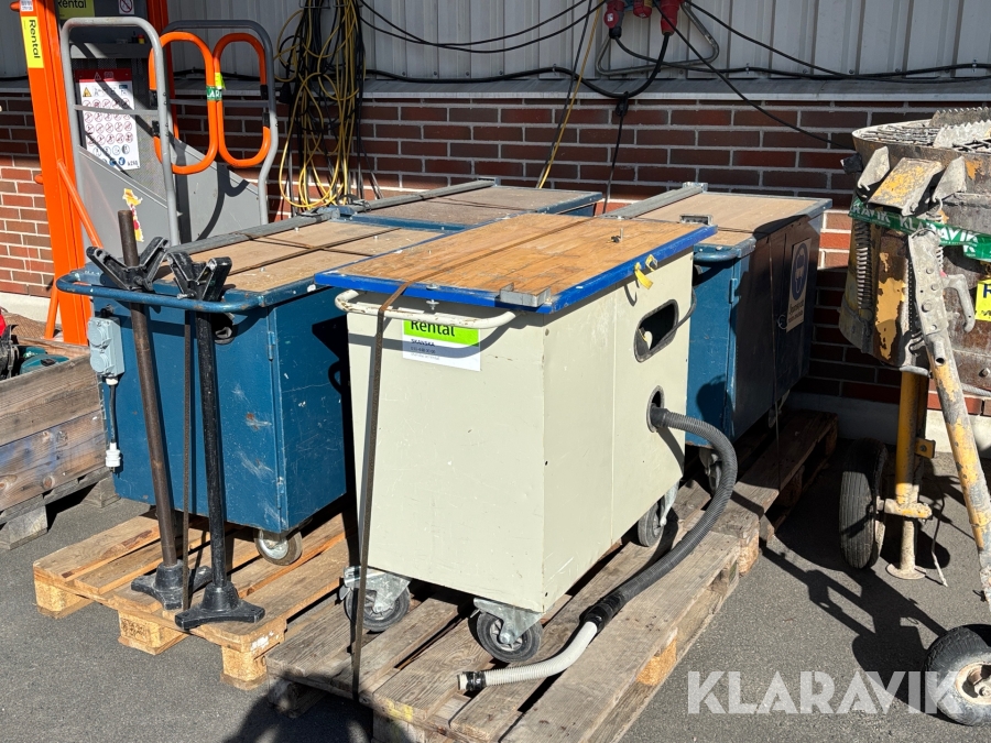 Sågvagnar med dammsugare 4st