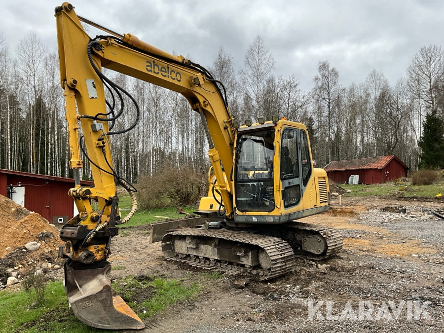 Grävmaskin Abelco Xc85 tiltrotator och skopor