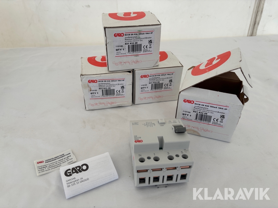 Jordfelsbrytare Garo RCCB GS 63A
