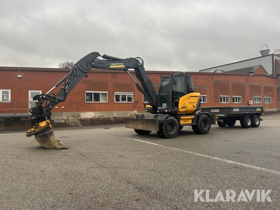 Hjulgrävare Mecalac 15MWR med vagn och 9 st verktyg