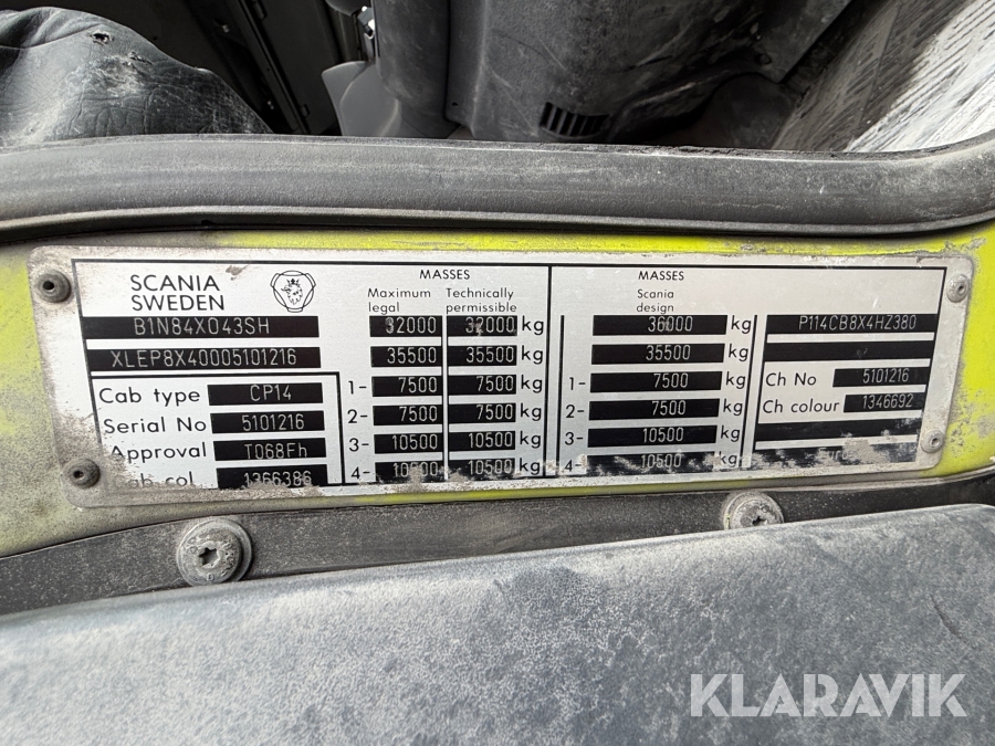 Lastbil 8x4 Scania 114C 380
