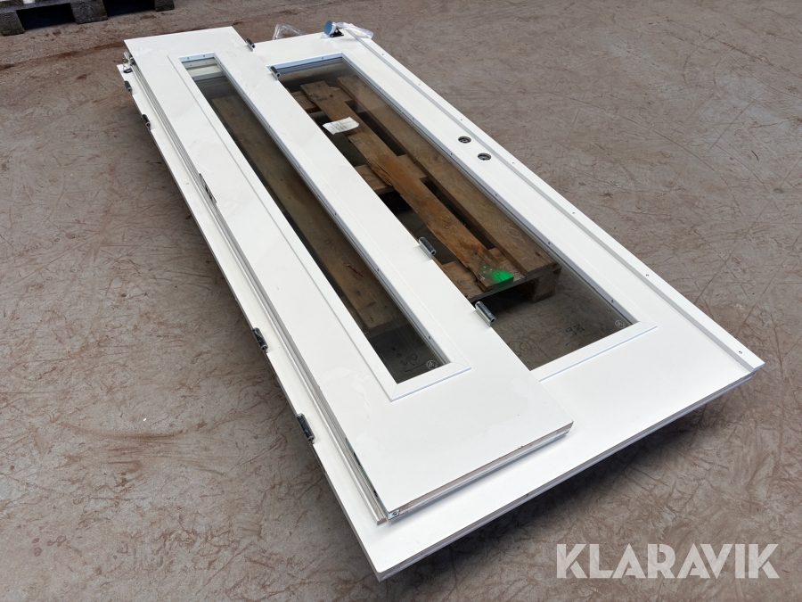 Dubbeldörr med glas 2040x930mm + 2040x40mm