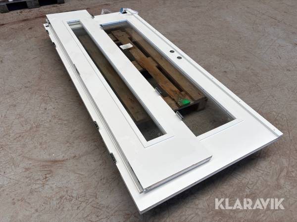 Dubbeldörr med glas 2040x930mm + 2040x40mm