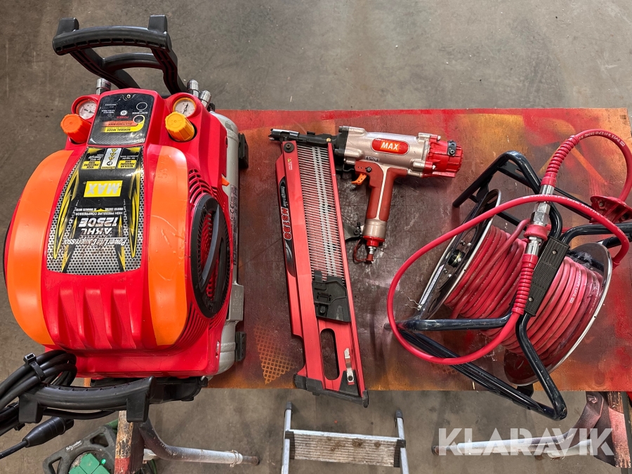 Spikpistol Max HS 130 med kompressor & slangvinda