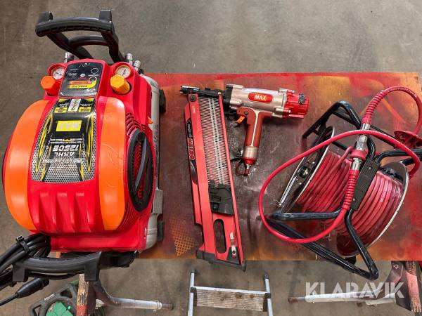 Spikpistol Max HS 130 med kompressor & slangvinda