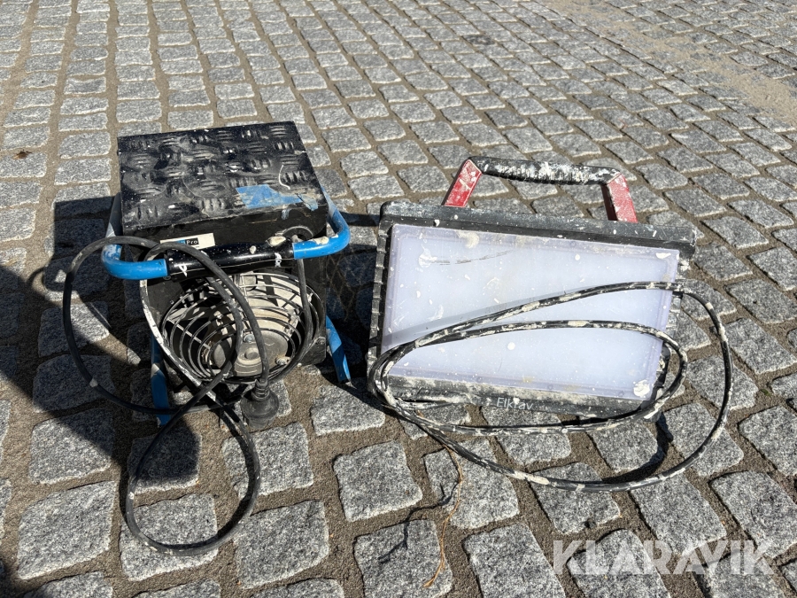 Bygglampa och 3st värmefläktar Novipro IFD01-20