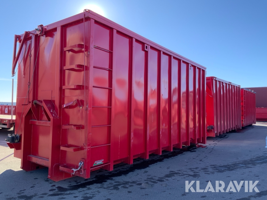 Lastväxlarcontainer med rulltäckning Hakarps Equipment 38m3 /3st