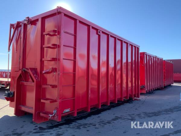 Lastväxlarcontainer med rulltäckning Hakarps Equipment 38m3 /3st