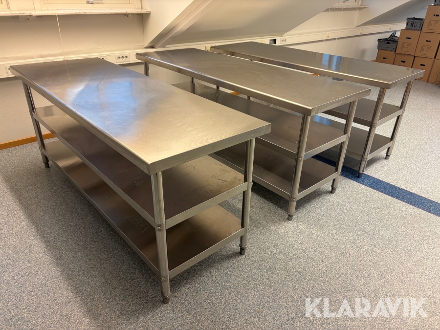 Rostfria arbetsbänkar Royal Catering 3st