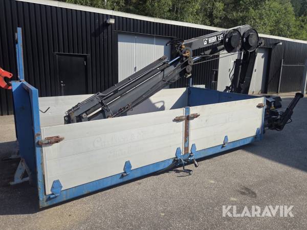 Kranflak / Lastväxlarflak med kran Hiab 135-4