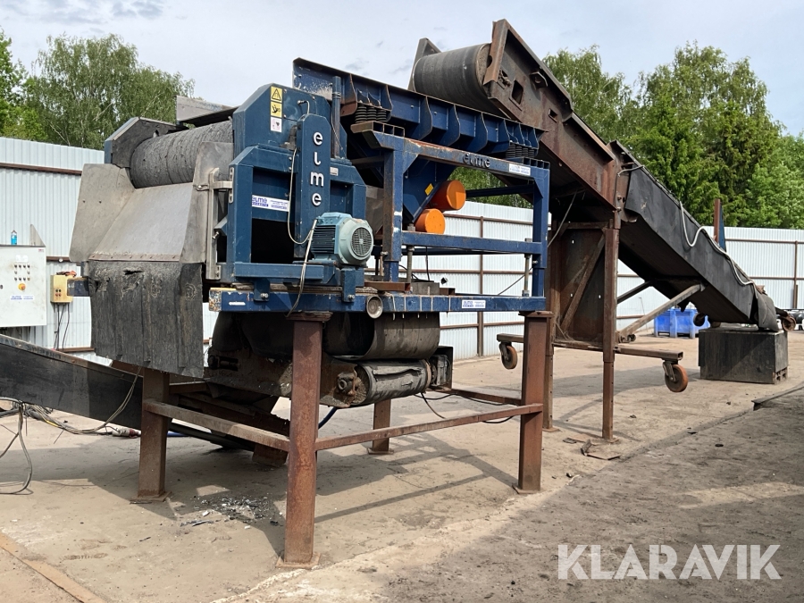 Sorteringsverk/transportband med vibrator/magnet Elme VS 1500