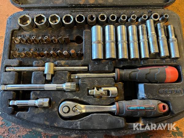 Hylsnyckelsats/Bitsats Biltema 4-14mm