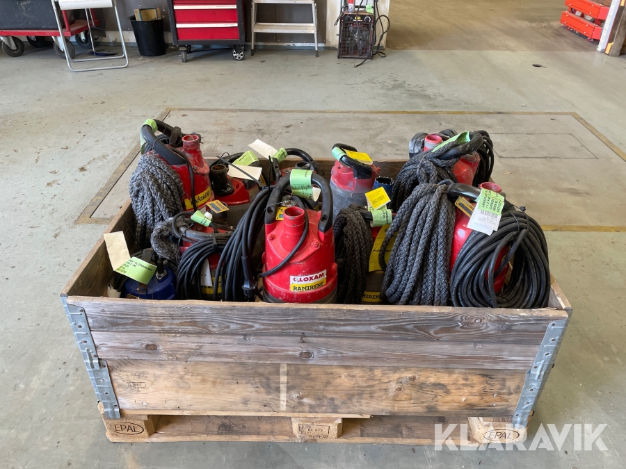 Diverse läns, slampumpar Grindex, Tsurumi Minex lite, milli, HS2.4S