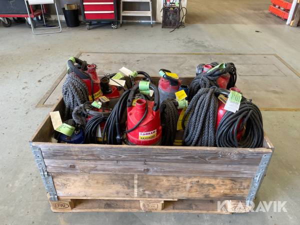 Diverse läns, slampumpar Grindex, Tsurumi Minex lite, milli, HS2.4S