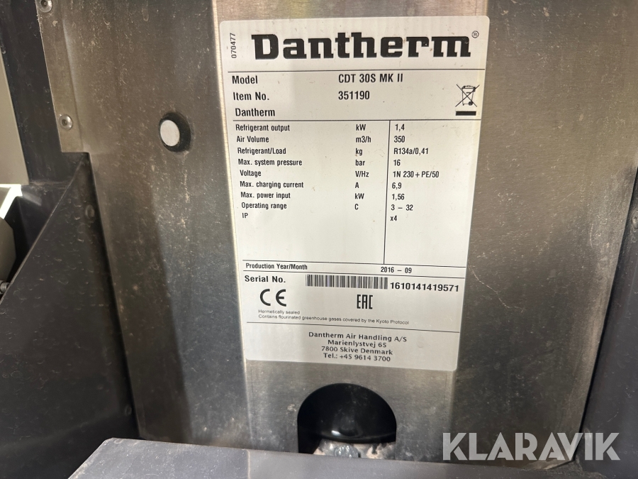 Avfuktare Dantherm CDT30S, Svalöv, Klaravik auktioner
