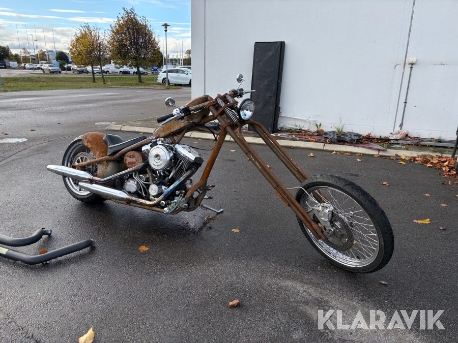 Motorcykel Harley Davidson Projekt med långgaffel