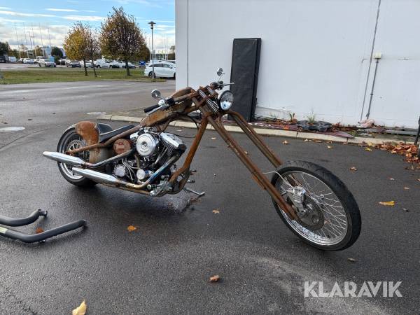 Motorcykel Harley Davidson Projekt med långgaffel