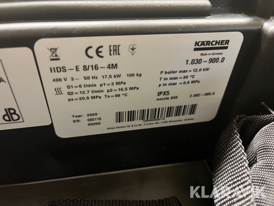 Hetvattentvätt Kärcher HDS-E 8/16-4M 12kW