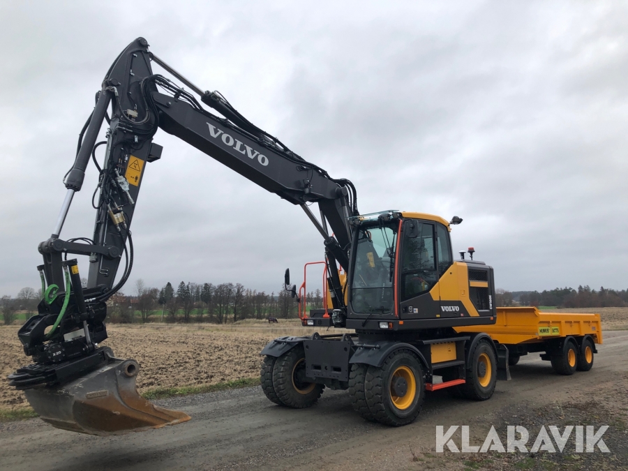 Grävmaskin Volvo EW160E med tillbehör