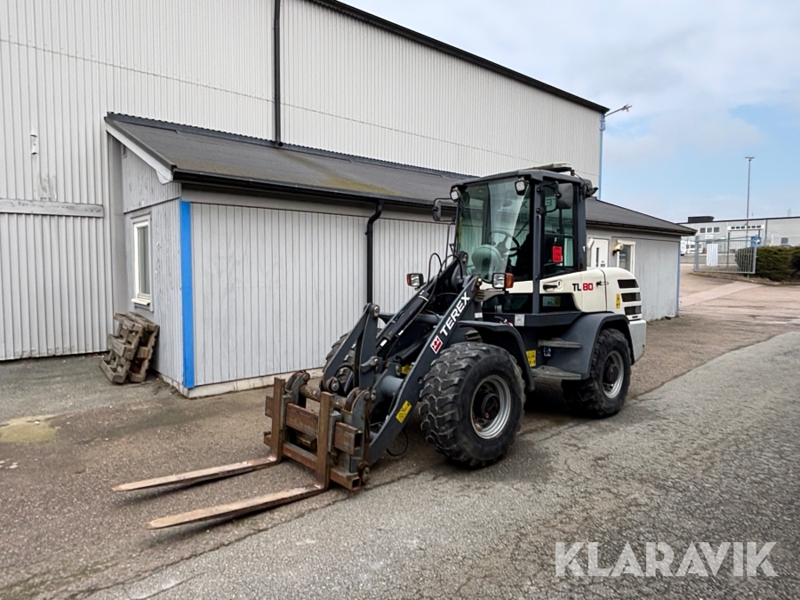 Hjullastare Terex TL80 med gafflar 40km/h