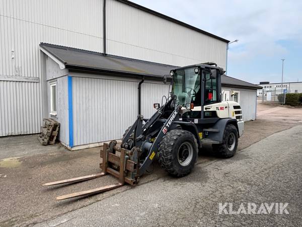 Hjullastare Terex TL80 med gafflar 40km/h