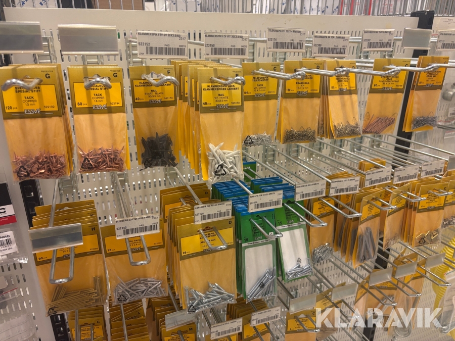 Parti med krokar och skruvar